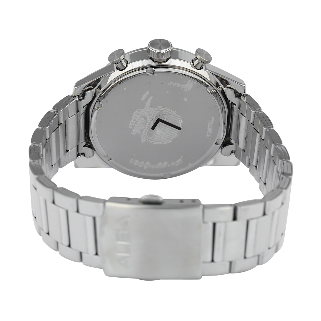 Jam Tangan ALBA Signa A4B001X1 Men Chronograph Black + White Dial Stainless Steel Strap