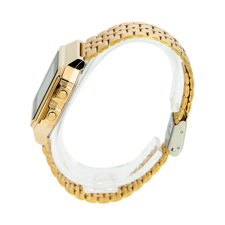 Jam Tangan Casio General A500WGA-1D Unisex Gold Digital Dial Gold Stainless Steel Band