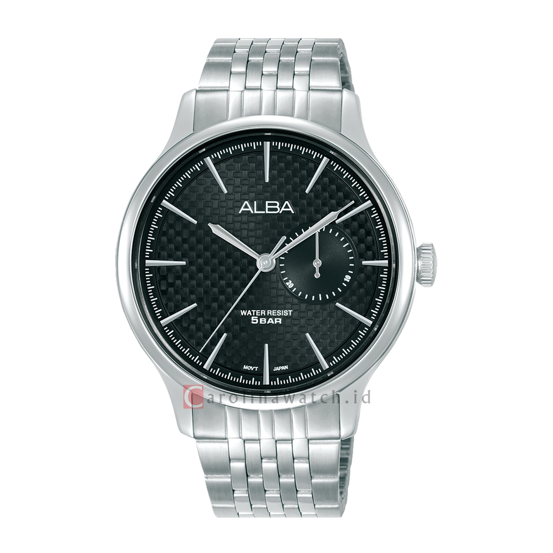 Jam Tangan Alba Prestige A5B005X1 Men Black Dial Stainless Steel Strap