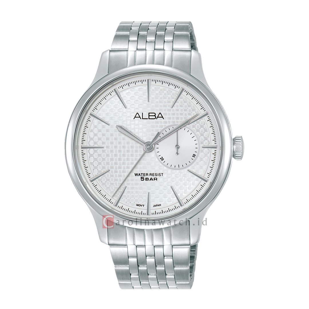 Jam Tangan Alba Prestige A5B011X1 Men Silver White Dial Stainless Steel Strap