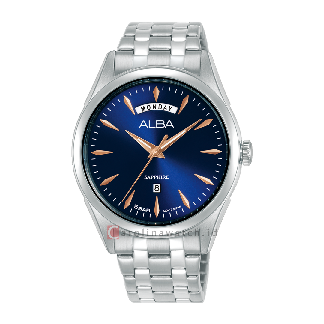Jam Tangan Alba A6B005X1 Men Blue Dial Stainless Steel Strap
