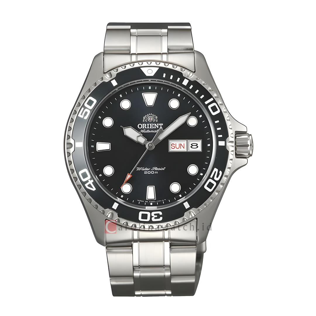 Jam Tangan Orient AA02004B Men Black Dial Stainless Steel Strap