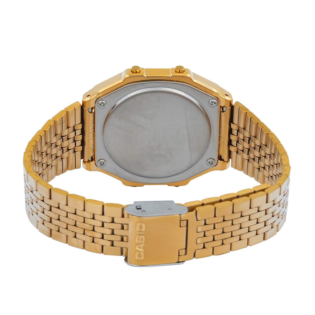 Jam Tangan Casio Vintage ABL-100WEG-9A Unisex Smartphone Link Digital Dial Gold Stainless Steel Band