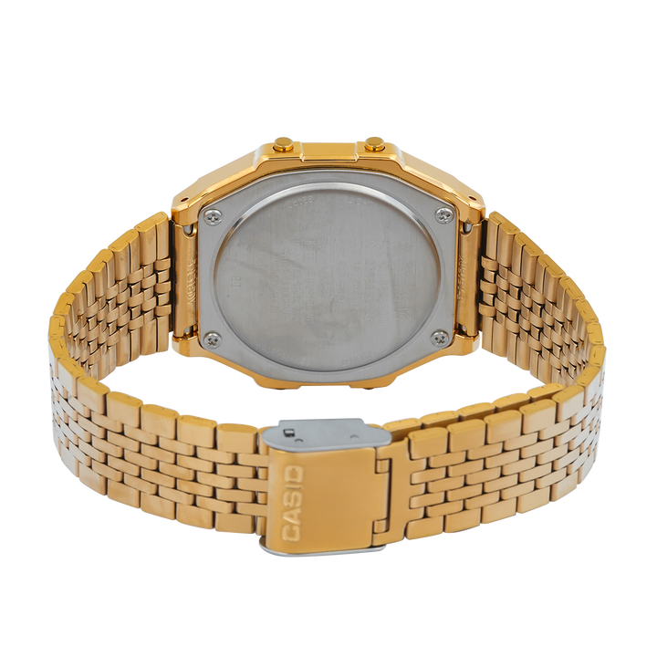 Jam Tangan Casio Vintage ABL-100WEG-9A Unisex Smartphone Link Digital Dial Gold Stainless Steel Band