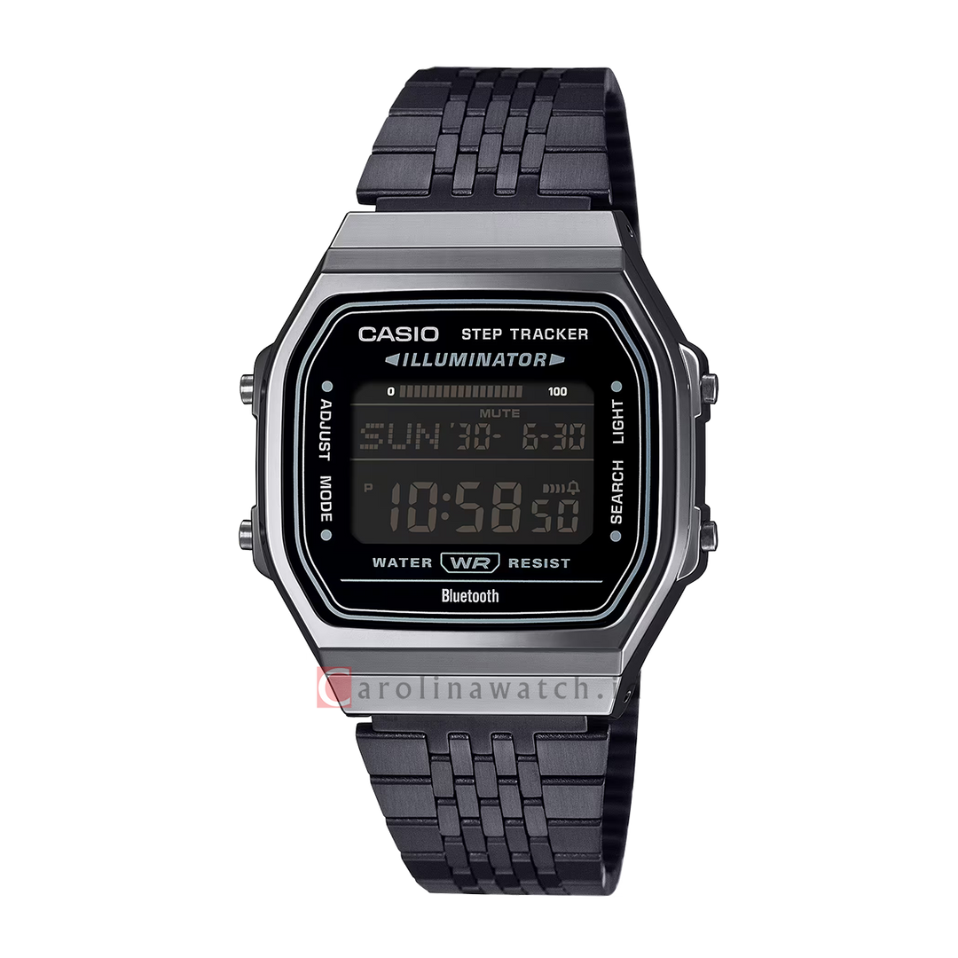 Jam Tangan Casio Vintage Casio Vintage ABL-100WEGG-1B Unisex Smartphone Link Digital Dial Black Stainless Steel Band