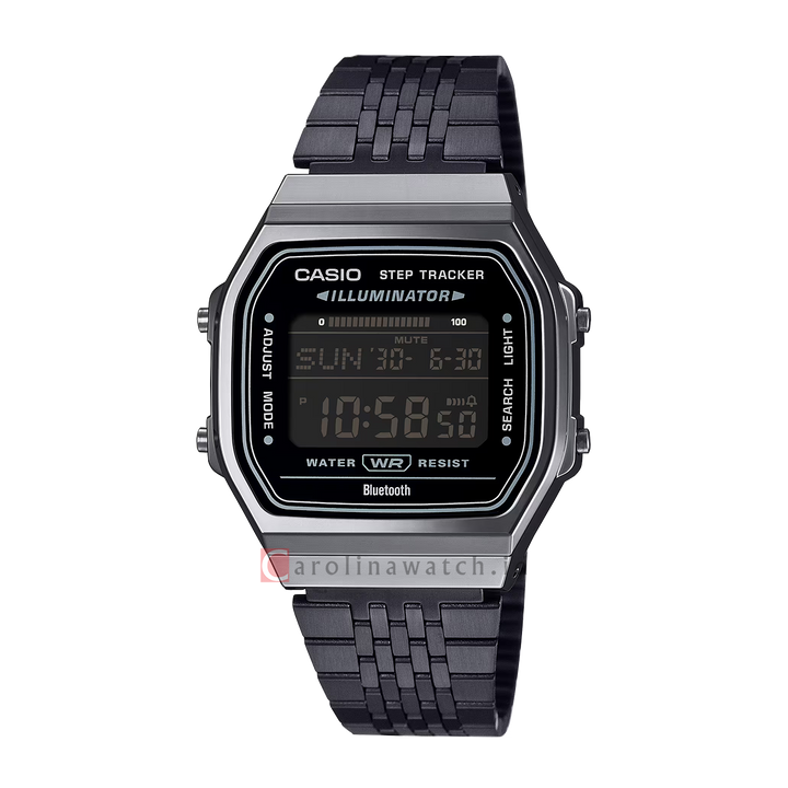 Jam Tangan Casio Vintage Casio Vintage ABL-100WEGG-1B Unisex Smartphone Link Digital Dial Black Stainless Steel Band