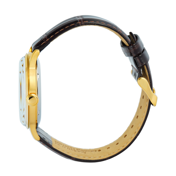 Jam Tangan Orient Classic Bambino AC00007W Men Silver White Dial Brown Leather Strap