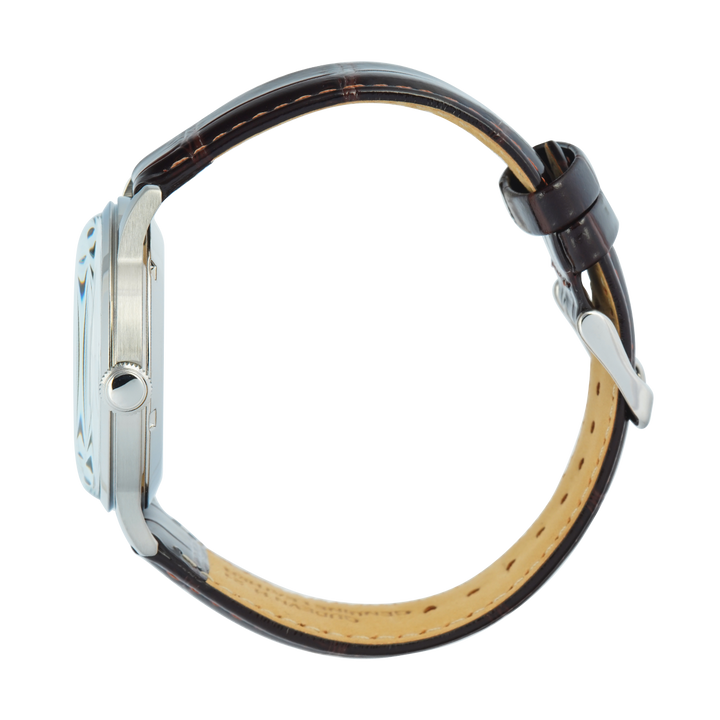 Jam Tangan Orient Classic Bambino AC00008W Men Silver Dial Brown Leather Strap