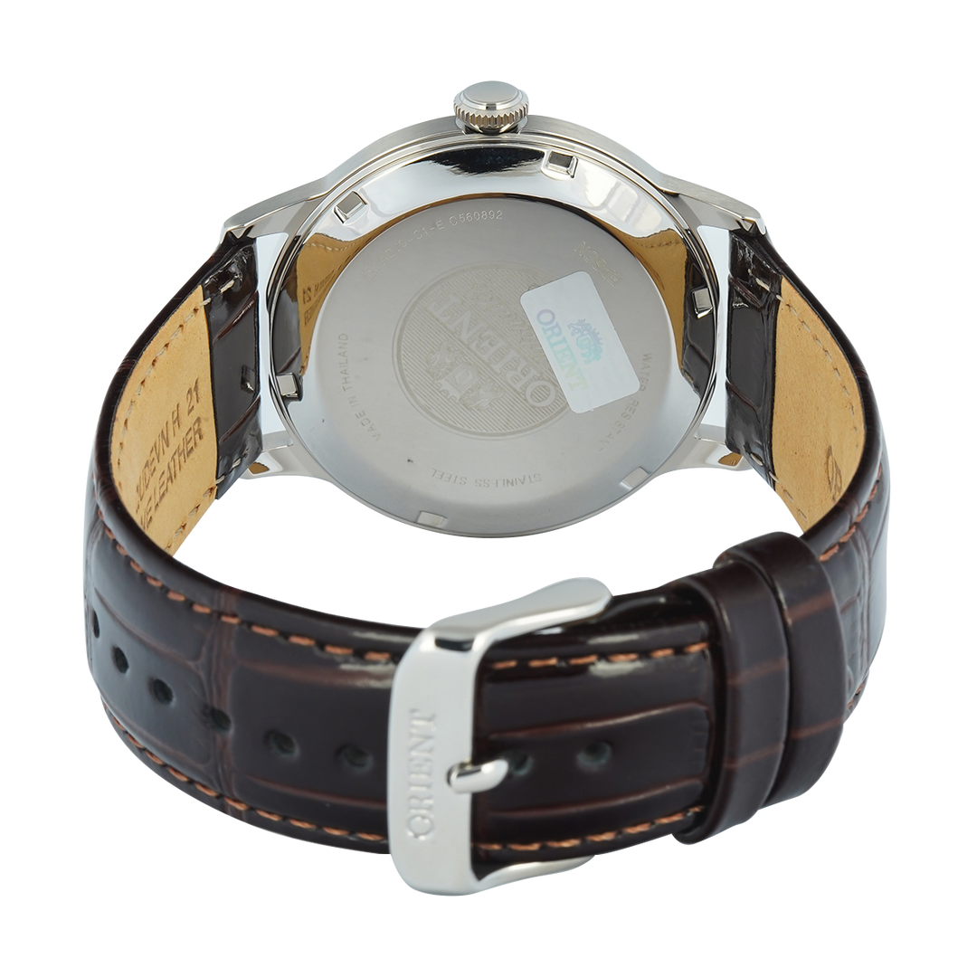 Jam Tangan Orient Classic Bambino AC00009N Men Gold Dial Brown Leather Strap