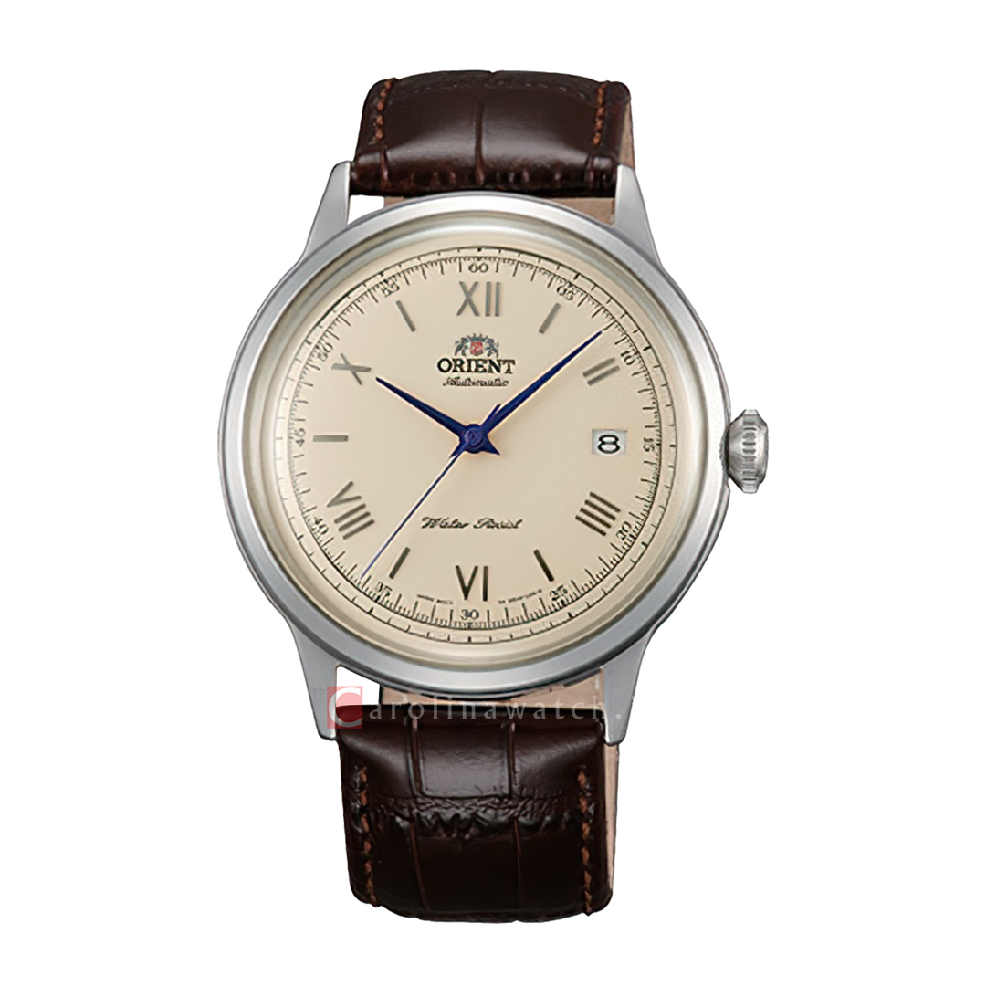 Jam Tangan Orient Classic Bambino AC00009N Men Gold Dial Brown Leather Strap