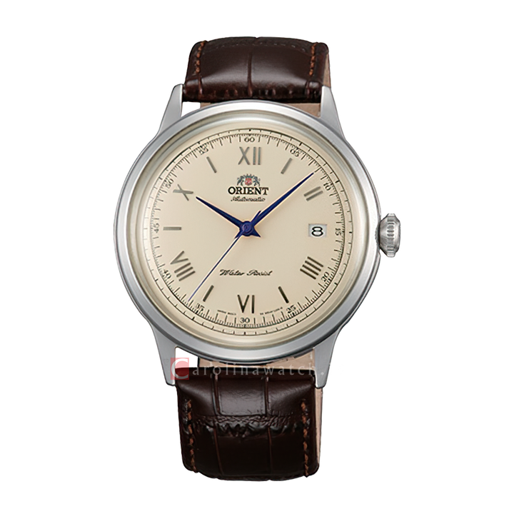 Jam Tangan Orient Classic Bambino AC00009N Men Gold Dial Brown Leather Strap