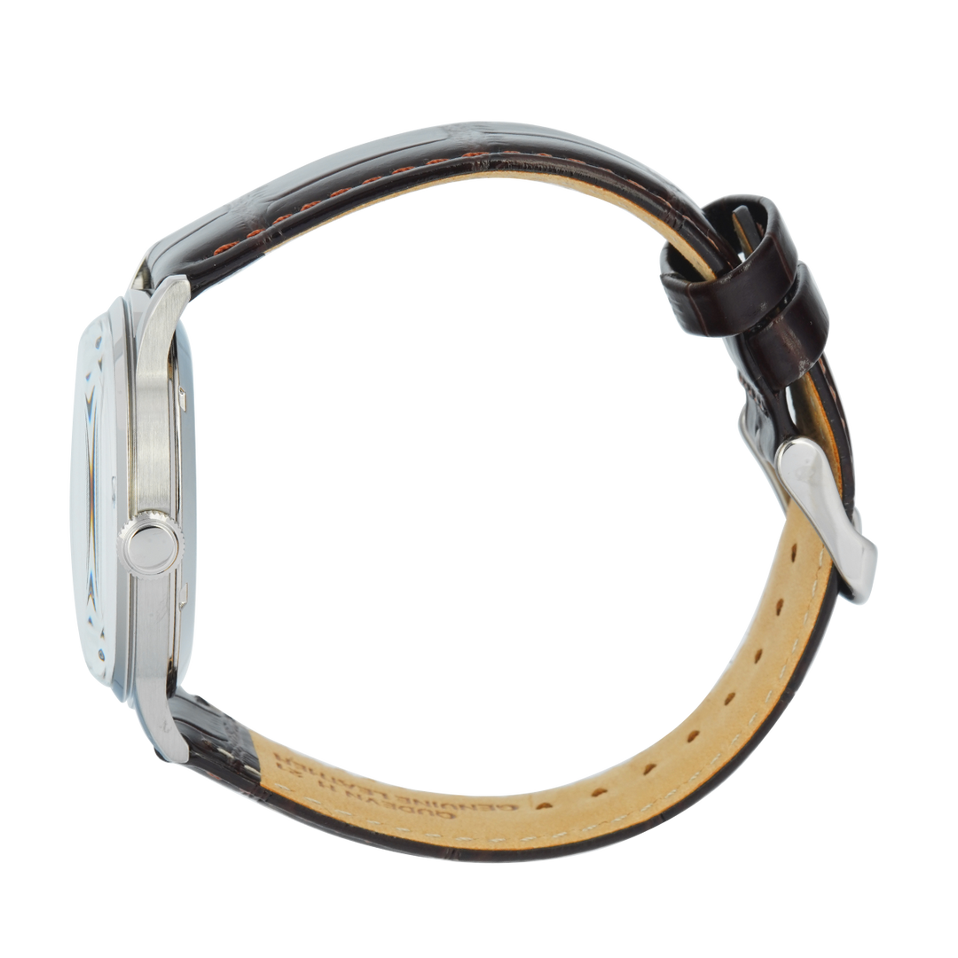 Jam Tangan Orient Classic Bambino AC00009W Men Silver Dial Black Leather Strap