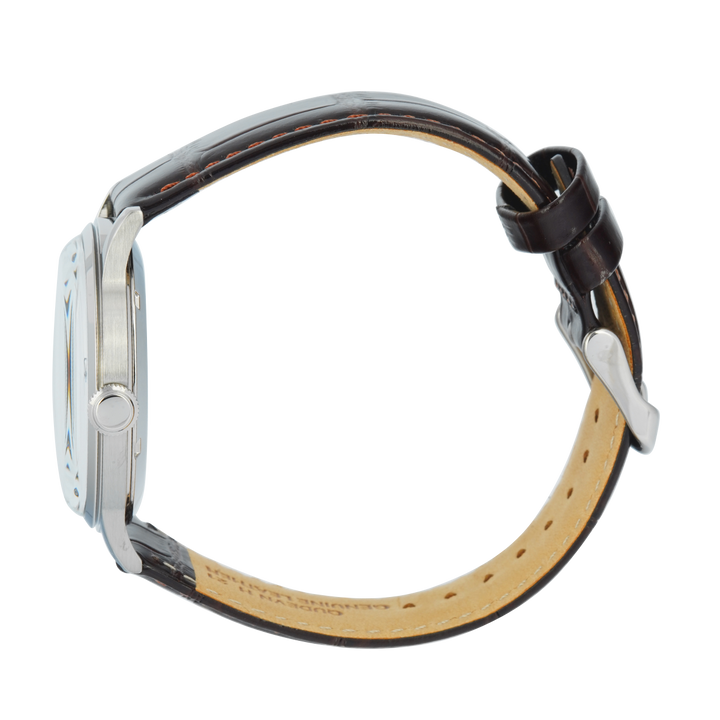 Jam Tangan Orient Classic Bambino AC00009W Men Silver Dial Black Leather Strap