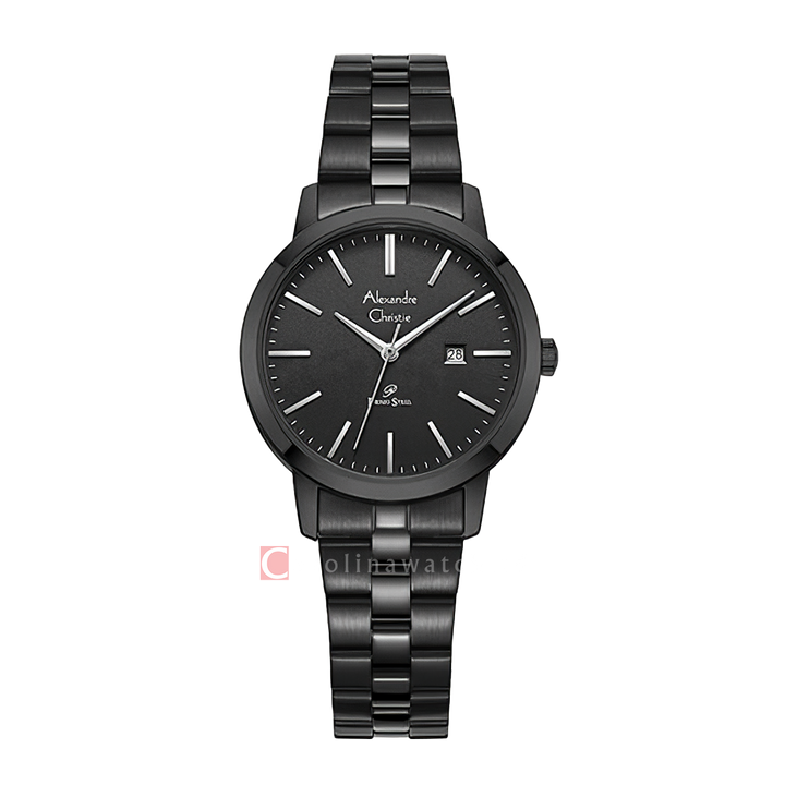 Jam Tangan Alexandre Christie AC 1007 LDBIPBA Black Dial Black Stainless Steel Strap