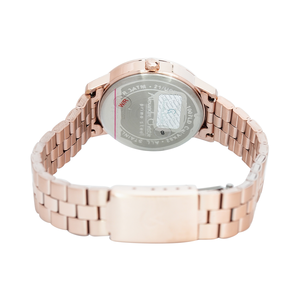 Jam Tangan Alexandre Christie Primo Steel AC 1007 LDBRGSL Women Silver Dial Rose Gold Stainless Steel Strap