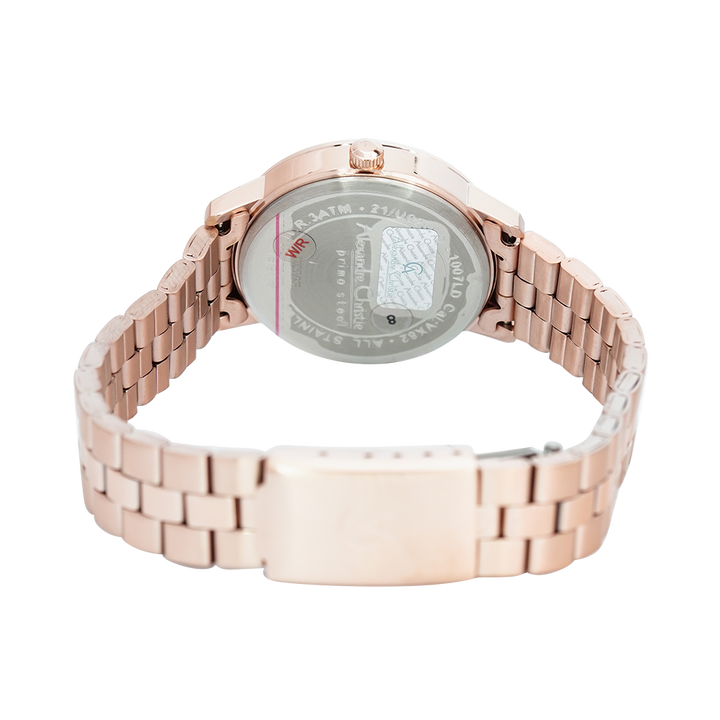 Jam Tangan Alexandre Christie Primo Steel AC 1007 LDBRGSL Women Silver Dial Rose Gold Stainless Steel Strap