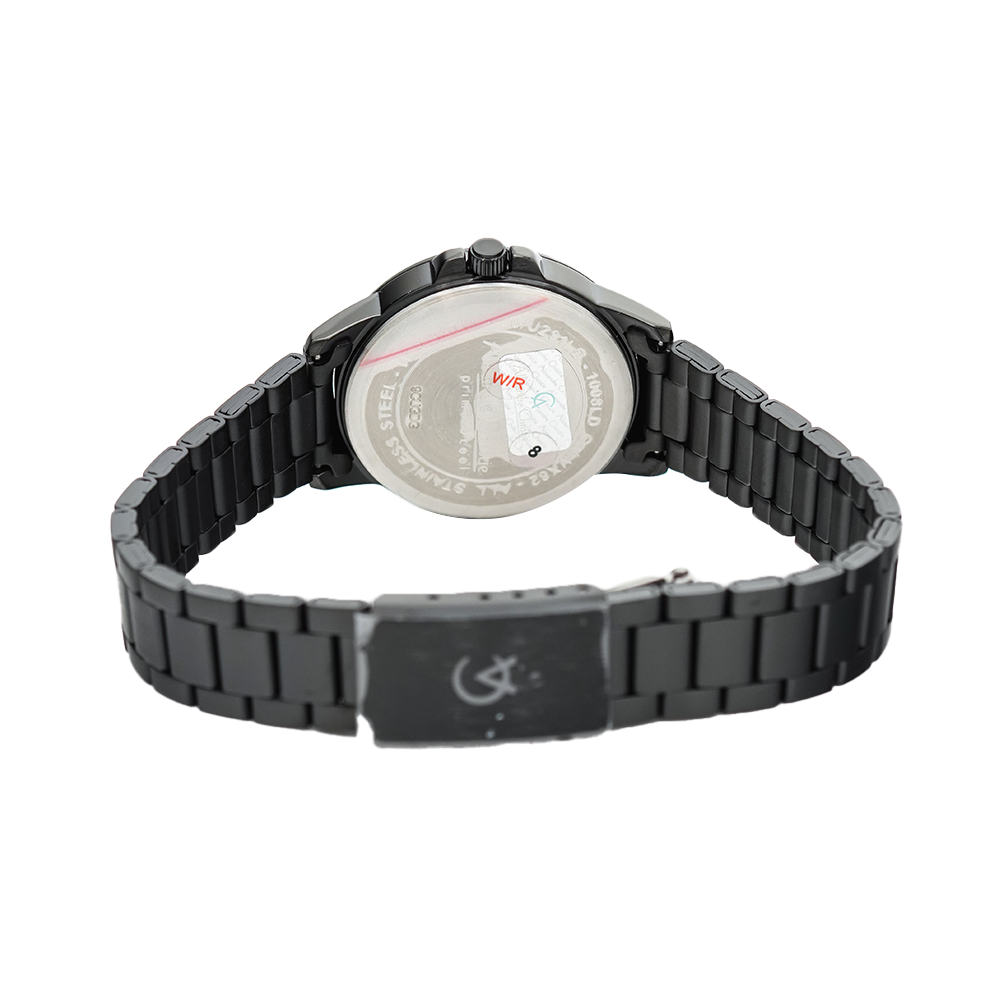 Jam Tangan Alexandre Christie Primo Steel AC 1008 LDBIPBA Women Black Dial Black Stainless Steel Strap