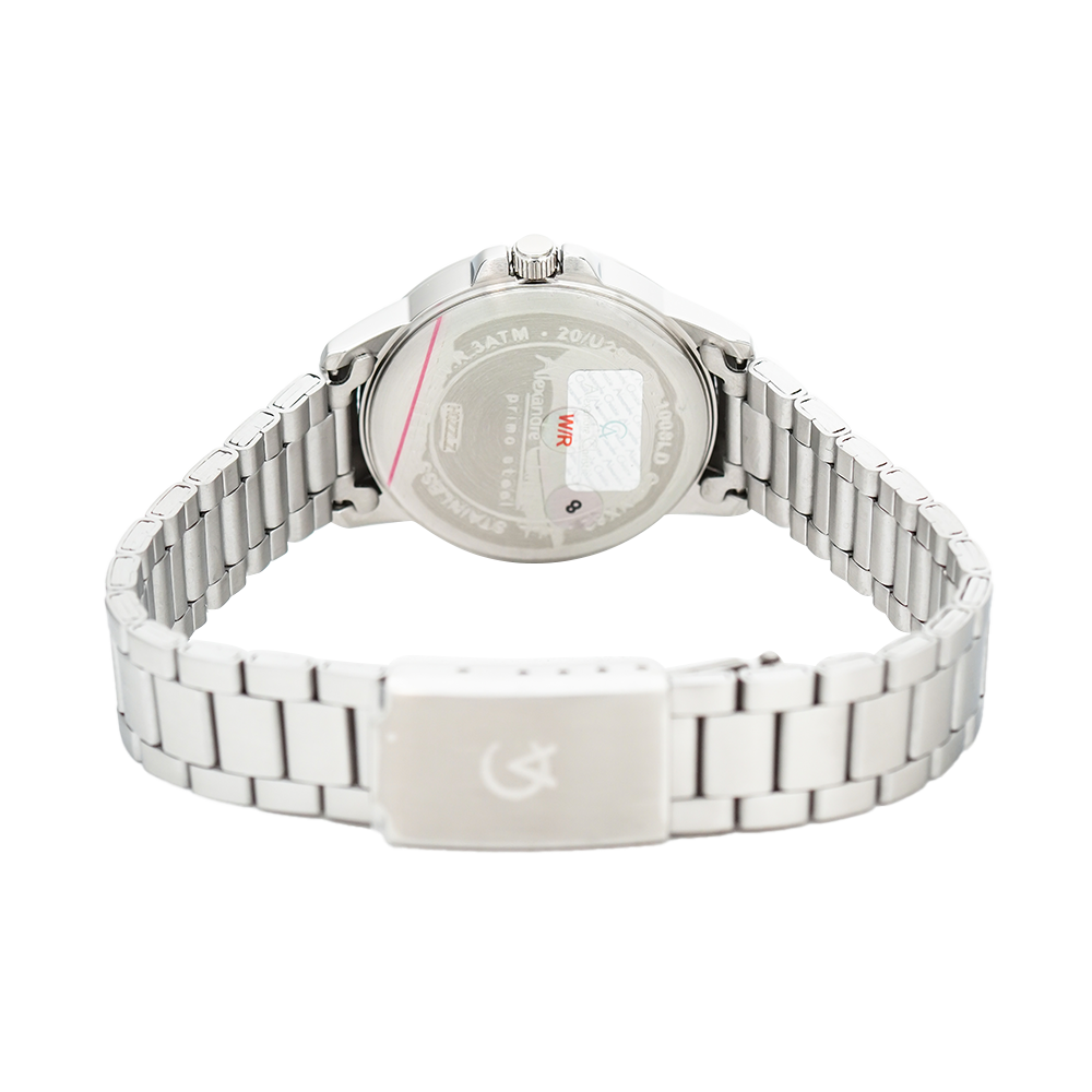 Jam Tangan Alexandre Christie Primo Steel AC 1008 LDBSSSL Women White Dial Stainless Steel Strap