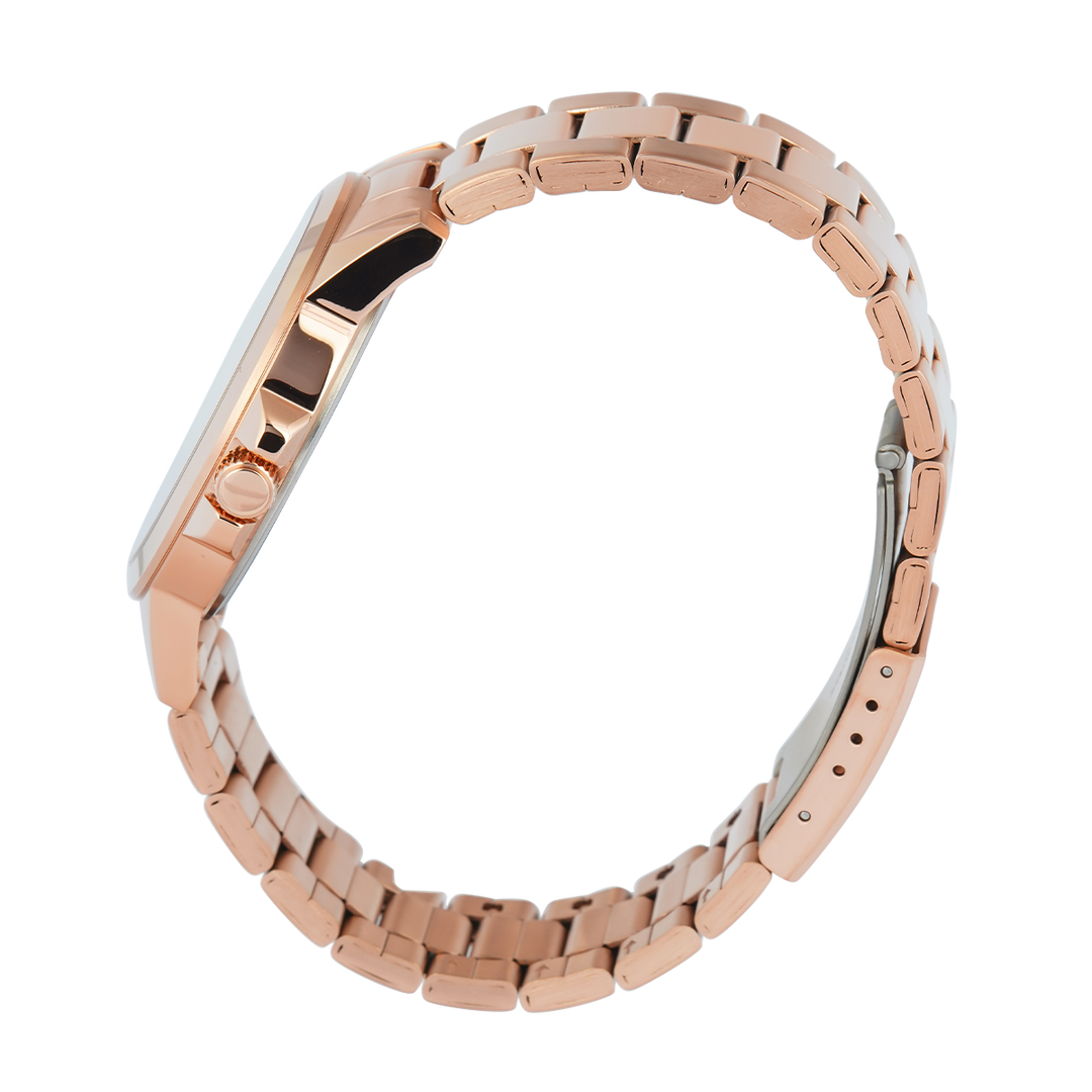 Jam Tangan Alexandre Christie Primo Steel AC 1008 MDBRGLN Men Rose Gold Dial Rose Gold Stainless Steel Strap