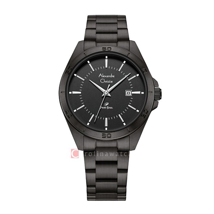 Jam Tangan Alexandre Christie Primo Steel AC 1011 LDBIPBASL Women Black Dial Black Stainless Steel Strap