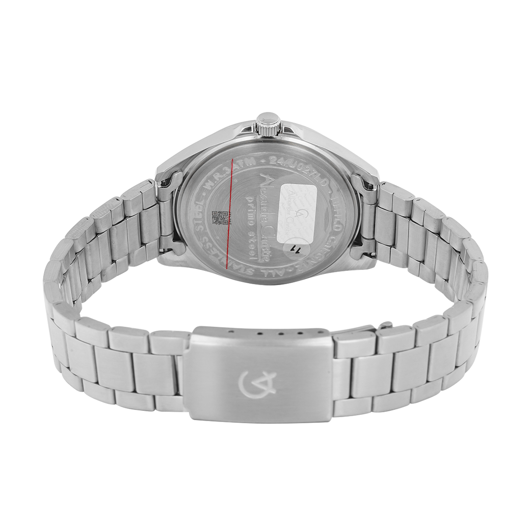 Jam Tangan Alexandre Christie Primo Steel AC 1011 LDBSSBA Women Black Dial Stainless Steel Strap