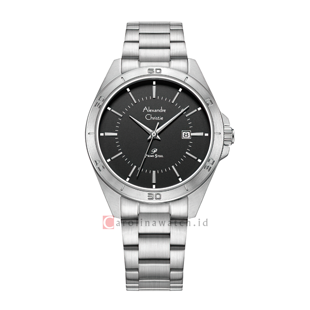 Jam Tangan Alexandre Christie Primo Steel AC 1011 LDBSSBA Women Black Dial Stainless Steel Strap