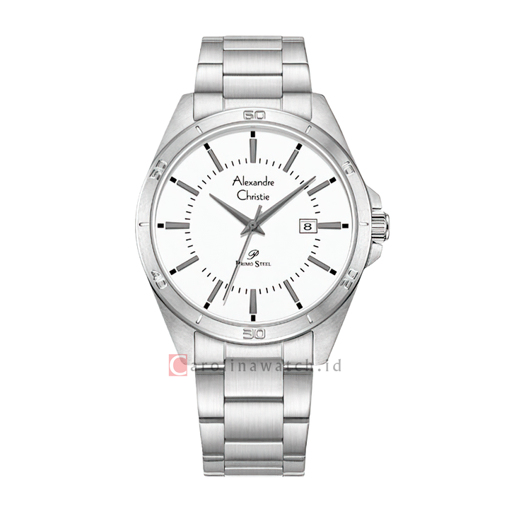 Jam Tangan Alexandre Christie Primo Steel AC 1011 MDBSSSLBA Men Silver Dial Stainless Steel Strap