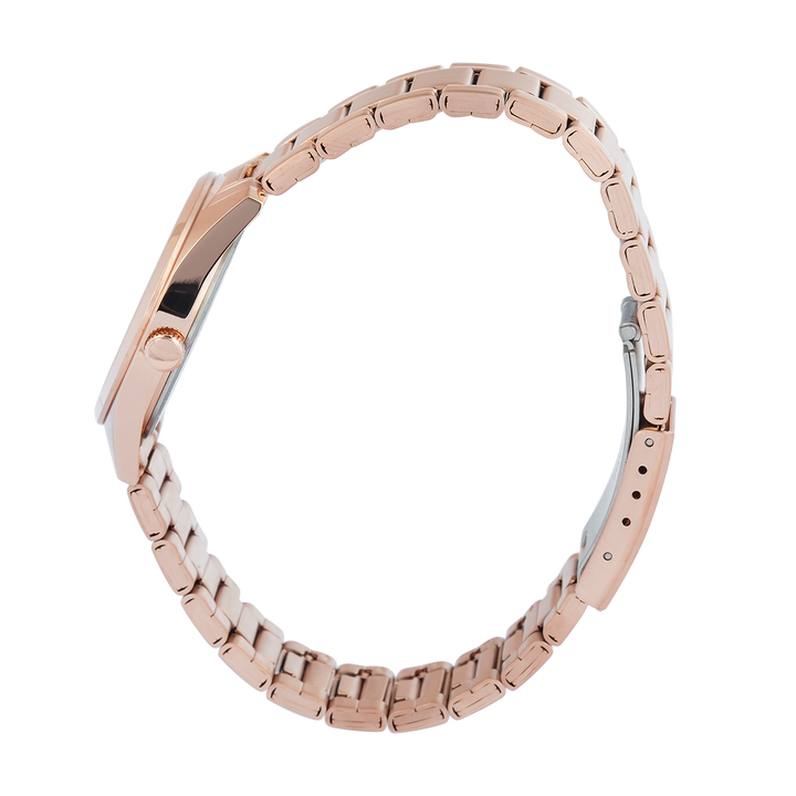 Jam Tangan Alexandre Christie Primo Steel AC 1012 LDBRGLN Women Rose Gold Dial Rose Gold Stainless Steel Strap