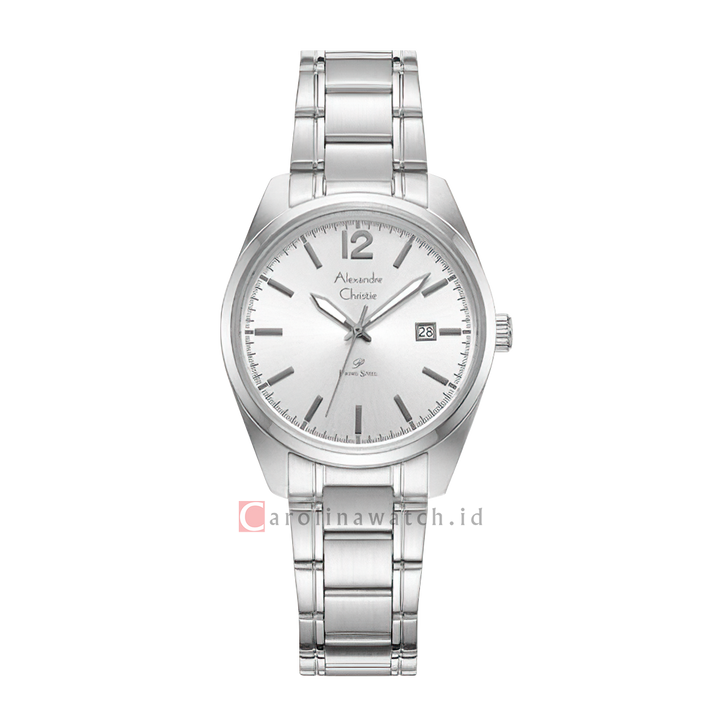 Jam Tangan Alexandre Christie Primo Steel AC 1012 LDBSSSLBA Women Silver Dial Stainless Steel Strap