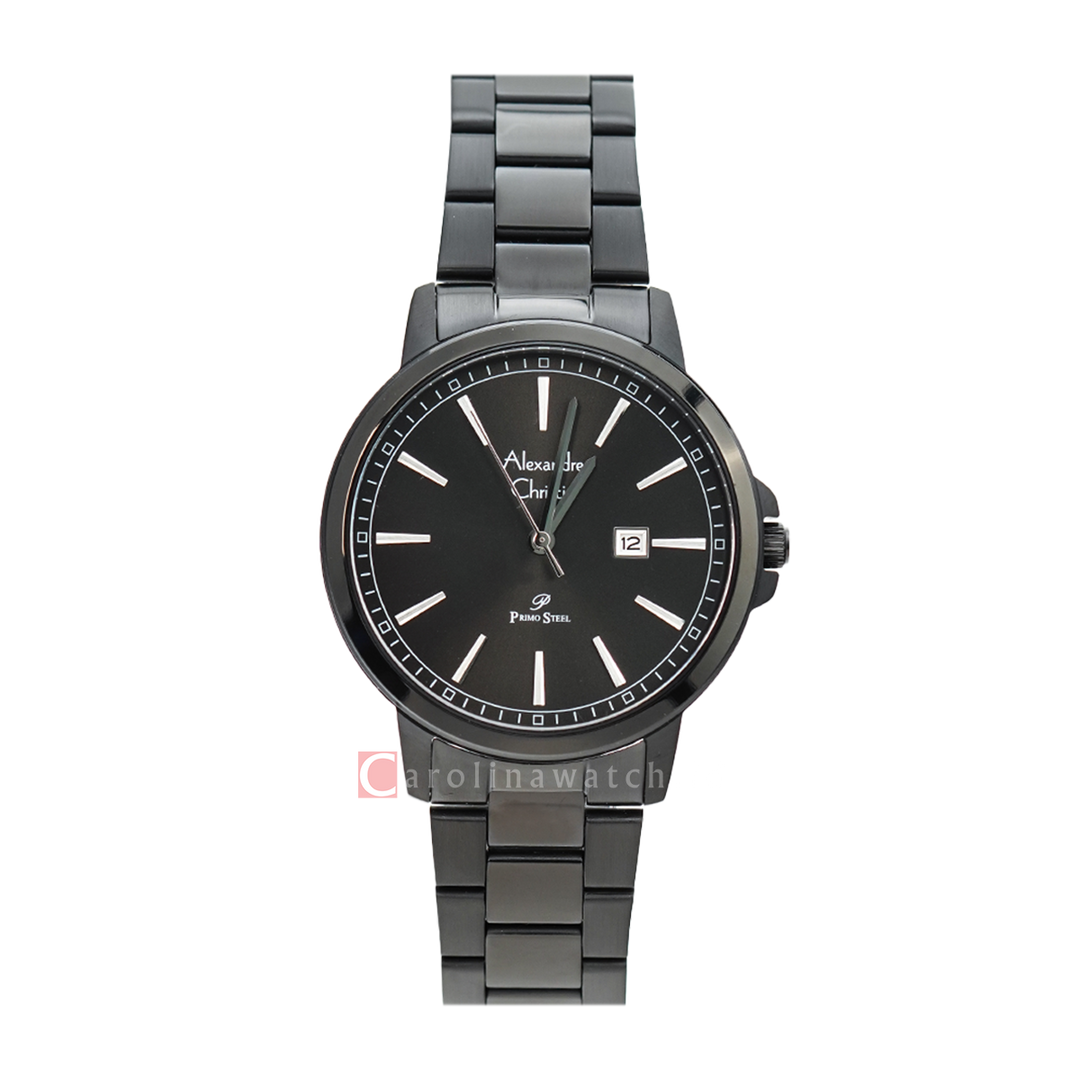 Jam Tangan Alexandre Christie Primo Steel AC 1014 LDBIPDG Women Black Dial Stainless Steel Strap