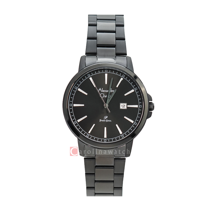 Jam Tangan Alexandre Christie Primo Steel AC 1014 LDBIPDG Women Black Dial Stainless Steel Strap