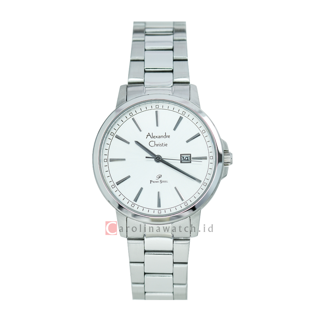 Jam Tangan Alexandre Christie Primo Steel AC 1014 LDBSSSLBA Women White Dial Stainless Steel Strap