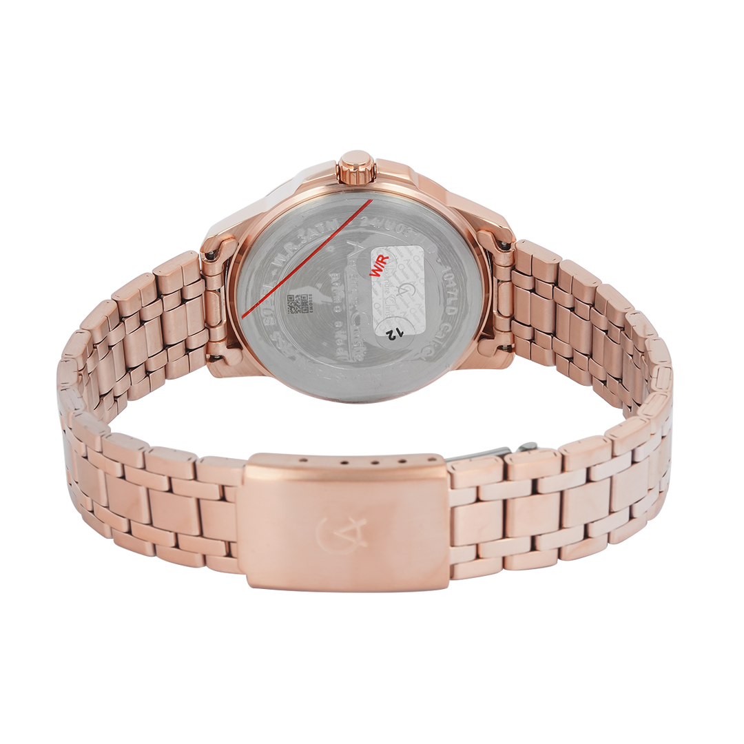 Jam Tangan Alexandre Christie Primo Steel AC 1017 LDBRGSL Women Silver Dial Rose Gold Stainless Steel Strap