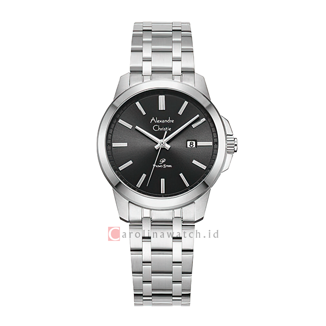 Jam Tangan Alexandre Christie Primo Steel AC 1017 LDBSSBA Women Black Dial Stainless Steel Strap