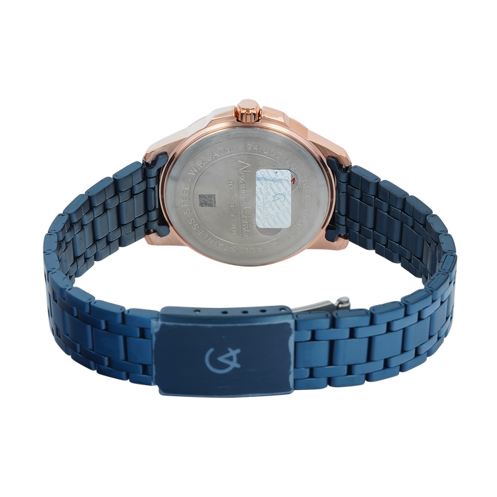 Jam Tangan Alexandre Christie Primo Steel AC 1017 LDBURBU Women Blue Dial Blue Stainless Steel Strap