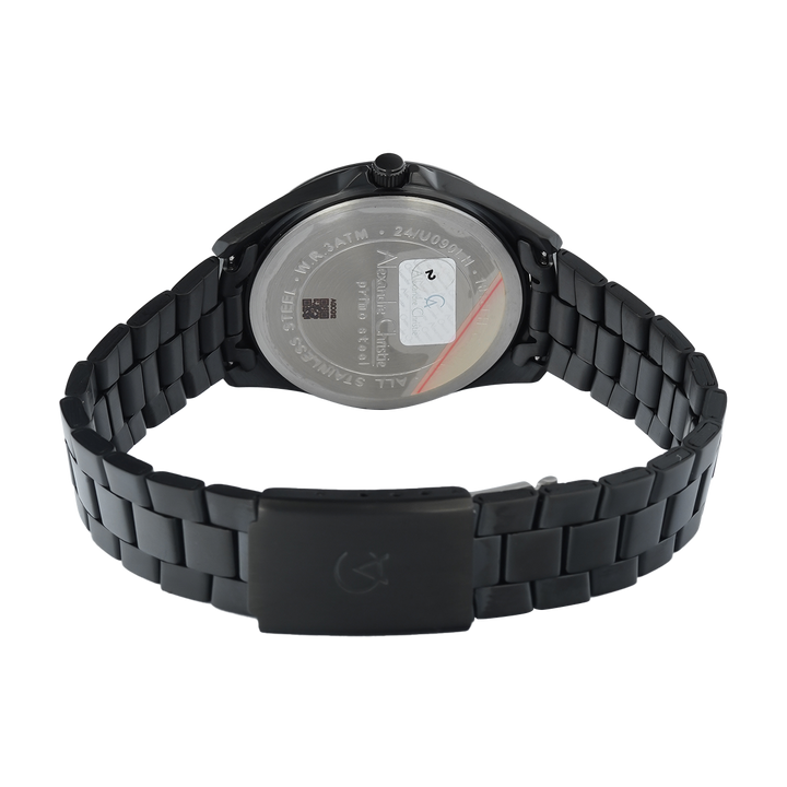Jam Tangan Alexandre Christie Primo Steel AC 1018 LHBIPBARG Women Black Dial Black Stainless Steel Strap