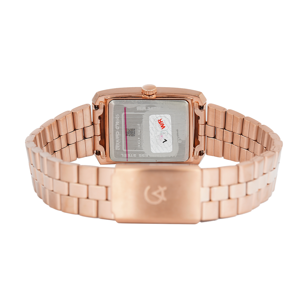 Jam Tangan Alexandre Christie Primo Steel AC 1019 LDBRGLN Women Rose Gold Dial Rose Gold Stainless Steel Strap