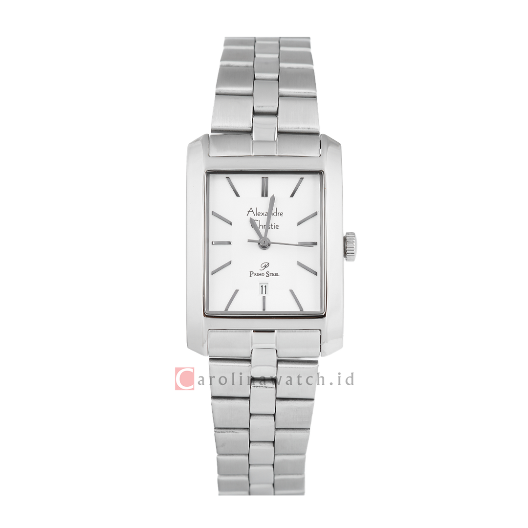 Jam Tangan Alexandre Christie Primo Steel AC 1019 LDBSSSL Women Silver Dial Stainless Steel Strap