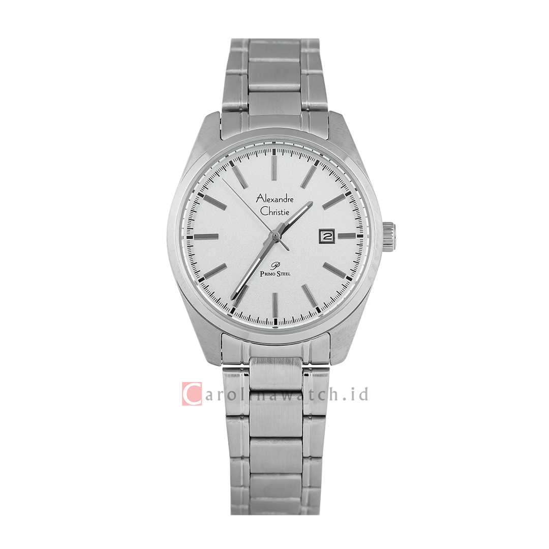 Jam Tangan Alexandre Christie Primo Steel AC 1025 LDBSSSLBA Women White Dial Stainless Steel Strap