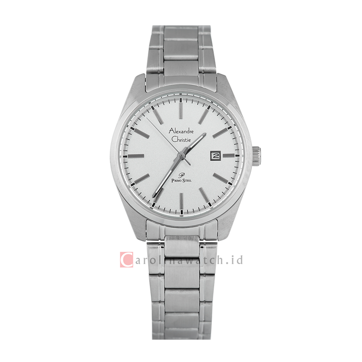 Jam Tangan Alexandre Christie Primo Steel AC 1025 LDBSSSLBA Women White Dial Stainless Steel Strap