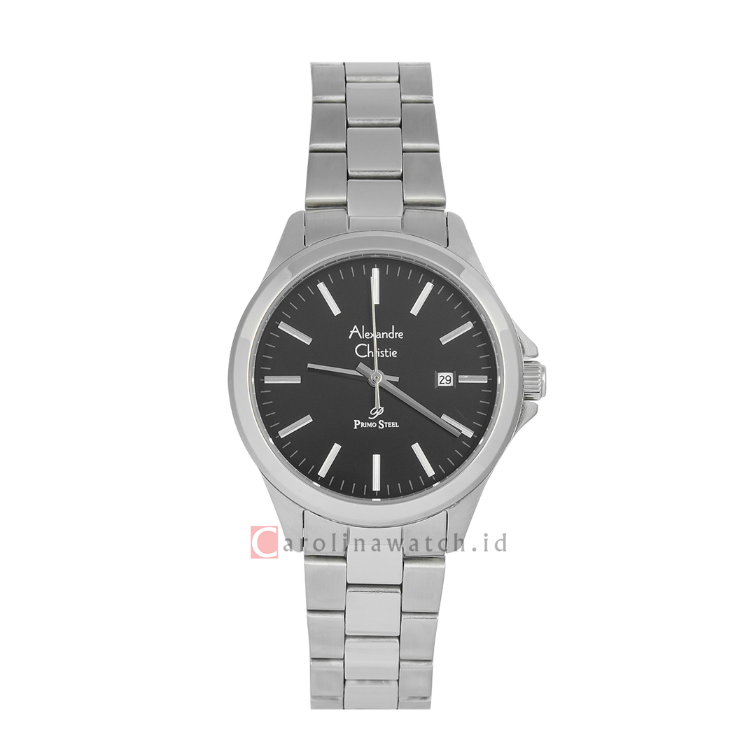 Jam Tangan Alexandre Christie Primo Steel AC 1026 LDBSSBA Women Black Dial Stainless Steel Strap