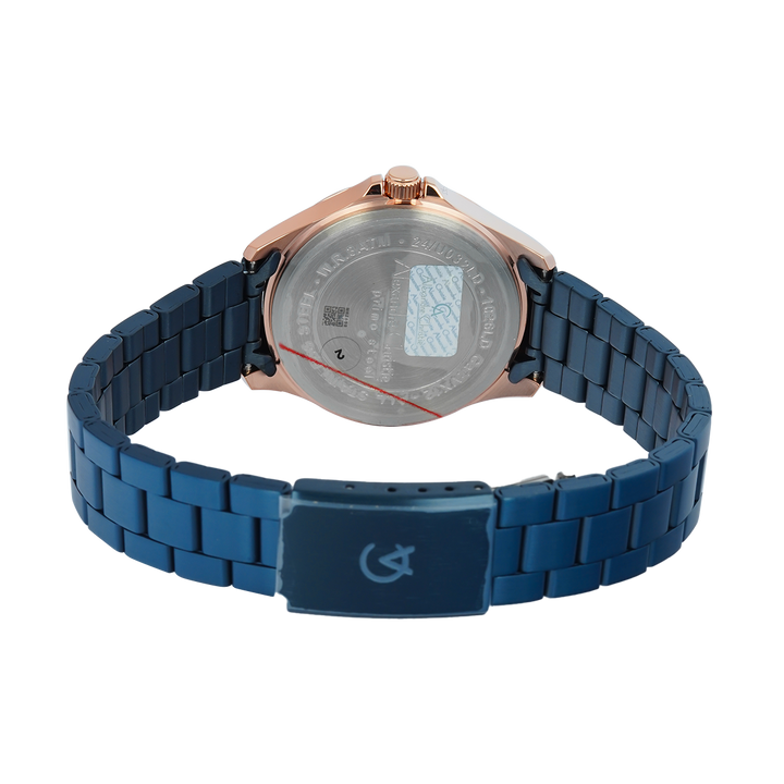 Jam Tangan Alexandre Christie Primo Steel AC 1026 LDBURBU Women Blue Dial Blue Stainless Steel Strap