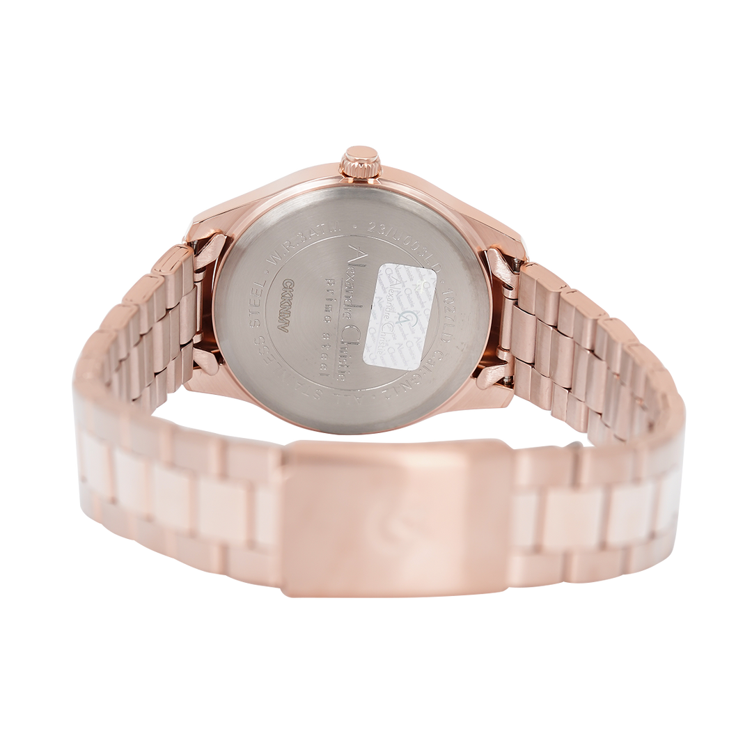 Jam Tangan Alexandre Christie Primo Steel AC 1027 LDBRGSL Women Silver Dial Rose Gold Stainless Steel Strap