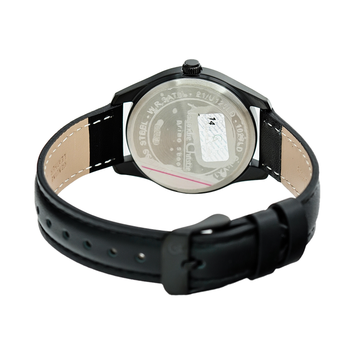 Jam Tangan Alexandre Christie Primo Steel AC 1027 LDLIPBA Women Black Dial Black Leather Strap