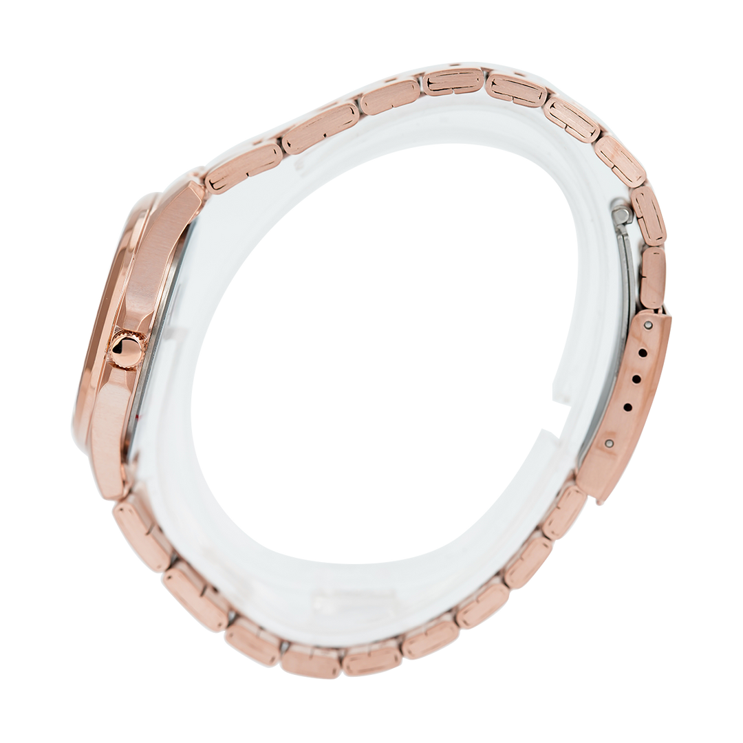 Jam Tangan Alexandre Christie Primo Steel AC 1029 LDBRGLN Women Rose Gold Dial Rose Gold Stainless Steel Strap