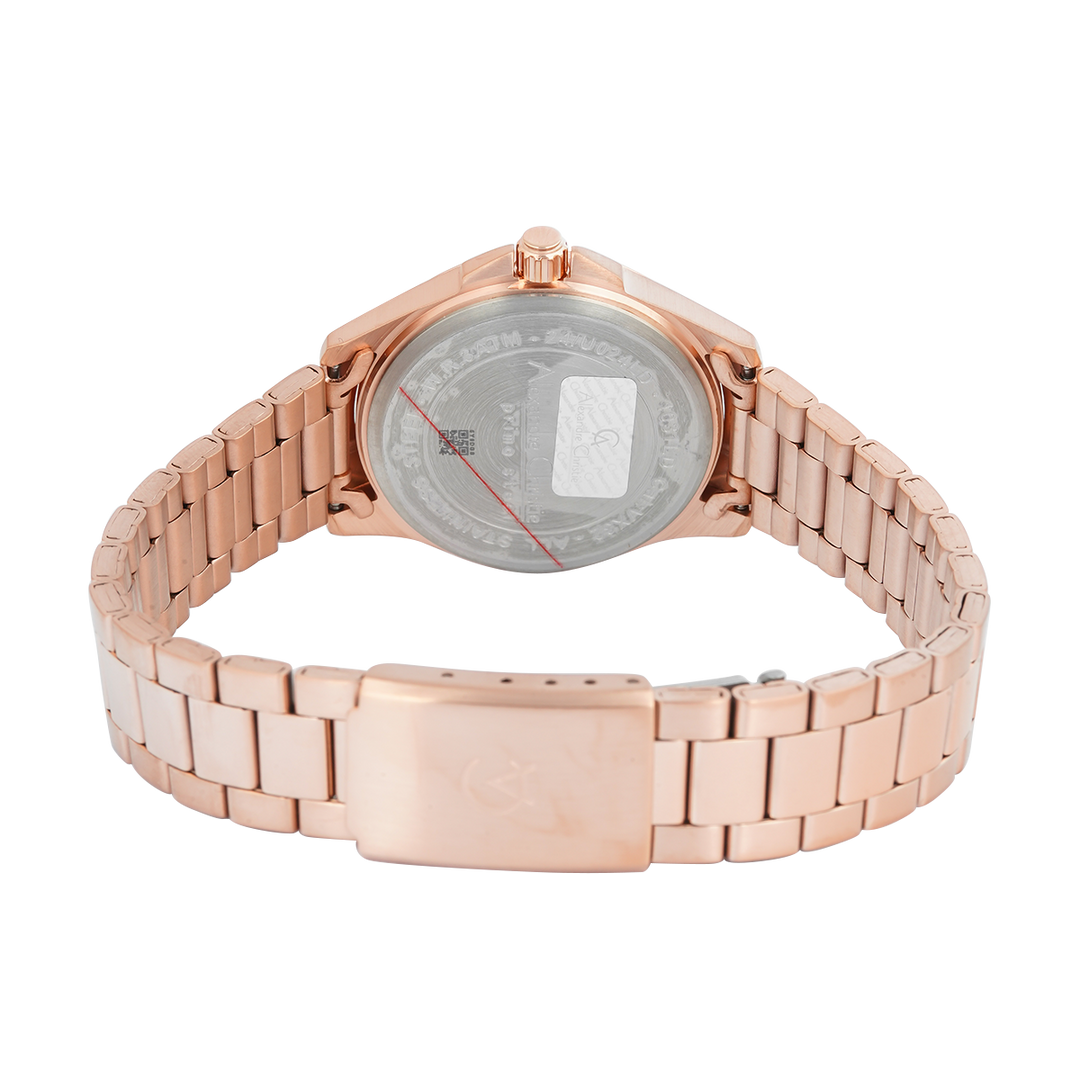 Jam Tangan Alexandre Christie Primo Steel AC 1031 LDBRGSL Women Silver Dial Rose Gold Stainless Steel Strap