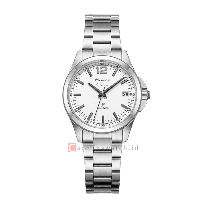 Jam Tangan Alexandre Christie Primo Steel AC 1031 LDBSSSL Women Silver Dial Silver Stainless Steel Strap