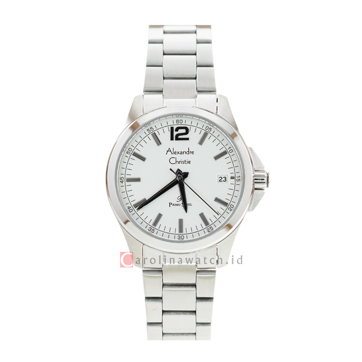 Jam Tangan Alexandre Christie Primo Steel AC 1031 LDBSSSL Women Silver Dial Silver Stainless Steel Strap