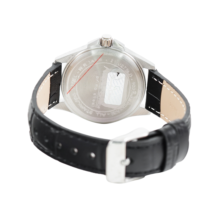 Jam Tangan Alexandre Christie Primo Steel AC 1031 LDLSSSL Women White Dial Black Leather Strap