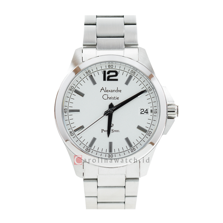 Jam Tangan Alexandre Christie Primo Steel AC 1031 MDBSSSL Men Silver Dial Stainless Steel Strap